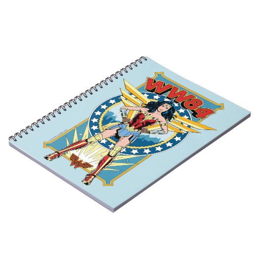 WW84 |レトロ漫画疑問に思女キャラクターバッジ ノートブック (左側)