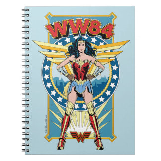 WW84 |レトロ漫画疑問に思女キャラクターバッジ ノートブック