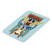 WW84 |レトロ漫画疑問に思女キャラクターバッジ マグネット (左側)