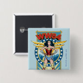 WW84 |レトロ漫画疑問に思女キャラクターバッジ 缶バッジ (正面&裏面)