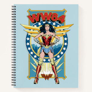 WW84  レトロ漫画疑問に思女性キャラクターバッジ ノートブック