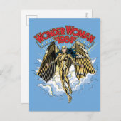 WW84 |レトロ漫画金ゴールドアーマー疑問に思女性 インビテーションポストカード (正面/裏面)