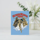 WW84 |レトロ漫画金ゴールドアーマー疑問に思女性 インビテーションポストカード (スタンド正面)