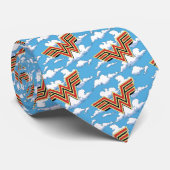 WW84 |レトロ疑問に思漫画ロゴ雲パターン ネクタイ (ロール)