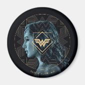 WW84 |女性疑問に思ロゴのパターン(の模様が)あるポートレート マグネット (正面)