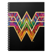 WW84 |女性疑問に思万華鏡のように千変万化するパターンロゴ ノートブック (正面)
