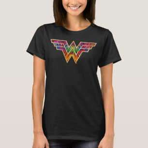WW84  女性疑問に思万華鏡のように千変万化するパターンロゴ Tシャツ