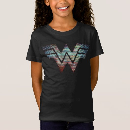 WW84 |女性疑問に思TVの静的ロゴ Tシャツ (正面)