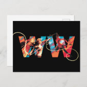 WW84 |女疑問に思性Vs. The Cheetah WWロゴ インビテーションポストカード (正面/裏面)