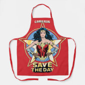 WW84 救|日疑問に思女レトロ漫画アート エプロン (正面)