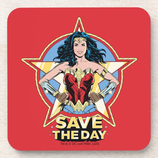 WW84 救|日疑問に思女レトロ漫画アート コースター (正面)