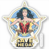 WW84 救|日疑問に思女レトロ漫画アート シール (正面)