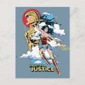 WW84 |正義のための戦疑問に思い女性レトロ漫画 インビテーションポストカード (正面)