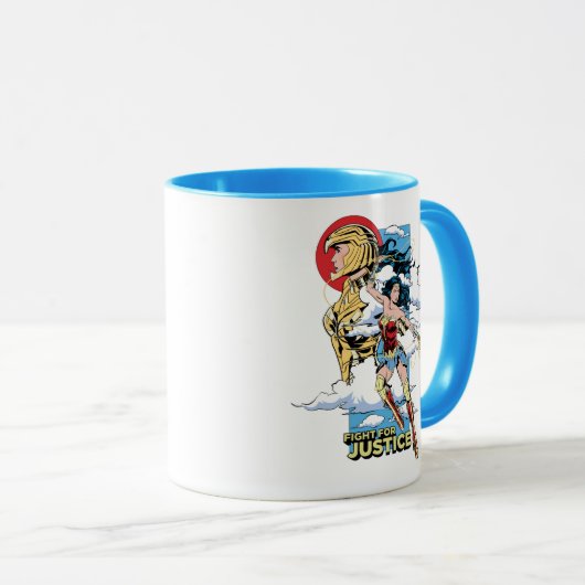 WW84 |正義のための戦疑問に思い女性レトロ漫画 マグカップ (正面右)