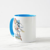 WW84 |正義のための戦疑問に思い女性レトロ漫画 マグカップ (正面左)