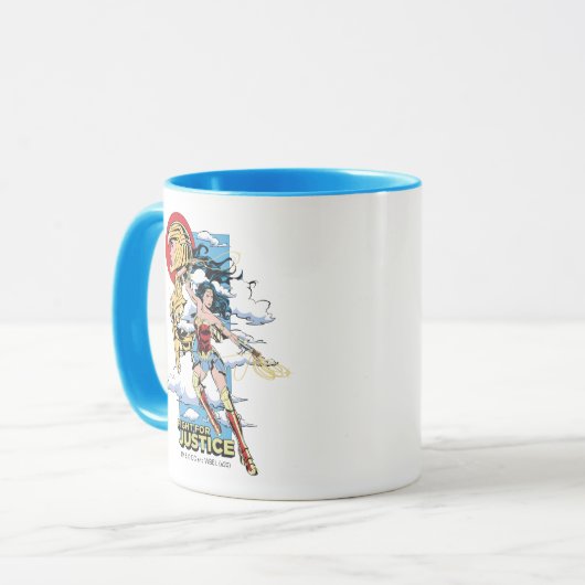 WW84 |正義のための戦疑問に思い女性レトロ漫画 マグカップ (正面左)