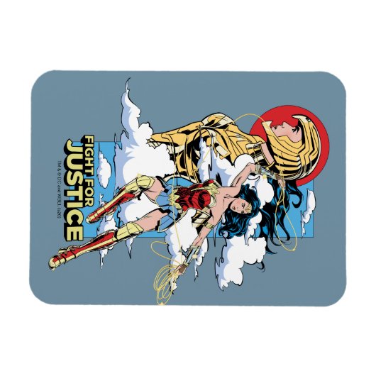 WW84 |正義のための戦疑問に思い女性レトロ漫画 マグネット (横)