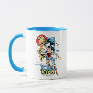 WW84 正義のための闘い女性疑問に思レトロ漫画 マグカップ