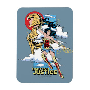 WW84 正義のための闘い女性疑問に思レトロ漫画 マグネット