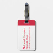 WW84 |赤い疑問に思女性のロゴと星模様 ラゲッジタグ (裏面縦)