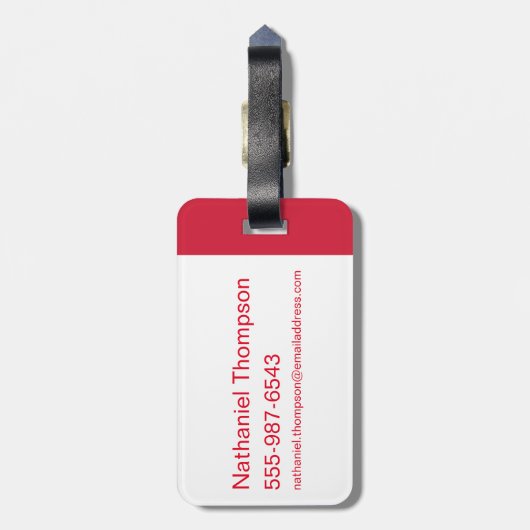 WW84 |赤い疑問に思女性のロゴと星模様 ラゲッジタグ (裏面縦)