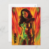 WW84 |赤オレンジ色疑問に思女万華鏡のように千変万化するパターン インビテーションポストカード (正面/裏面)