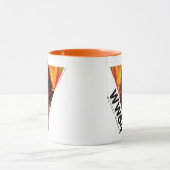 WW84 |赤オレンジ色疑問に思女万華鏡のように千変万化するパターン マグカップ (中央)