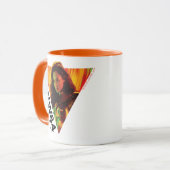 WW84 |赤オレンジ色疑問に思女万華鏡のように千変万化するパターン マグカップ (正面左)