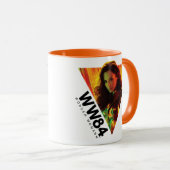 WW84 |赤オレンジ色疑問に思女万華鏡のように千変万化するパターン マグカップ (正面右)