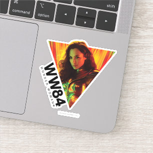 WW84 赤-オレンジ疑問に思女性万華鏡のように千変万化するパターン シール