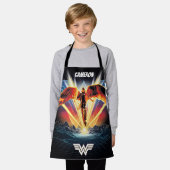 WW84 | 80's Retrowave 疑問に思 Woman  Graphic エプロン (着用した状態)