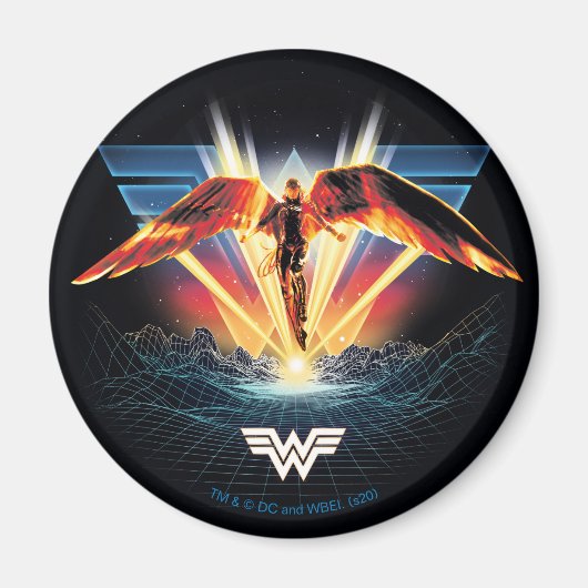 WW84 | 80's Retrowave 疑問に思 Woman  Graphic マグネット (正面)