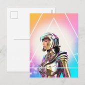 WW84 | Lo Fi女性疑問に思ゴールデンアーマーポートレート インビテーションポストカード (正面/裏面)