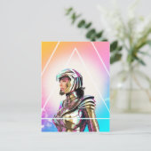 WW84 | Lo Fi女性疑問に思ゴールデンアーマーポートレート インビテーションポストカード (スタンド正面)