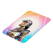 WW84 | Lo Fi女性疑問に思ゴールデンアーマーポートレート マグネット (左側)