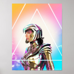 WW84   Lo Fi Wonder Woman Golden Armor Portrait ポスター