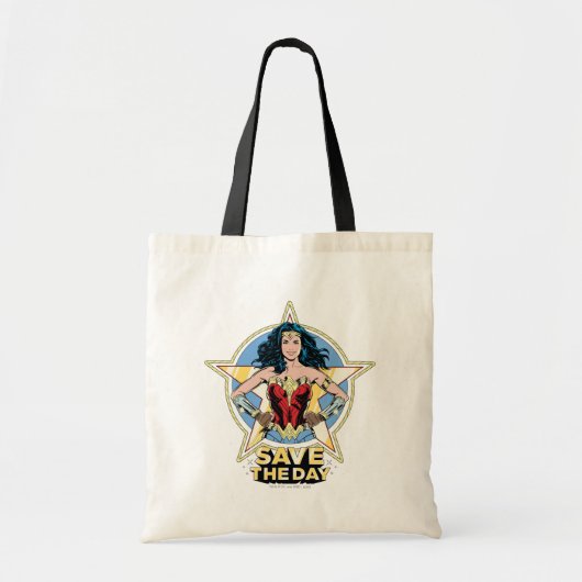 WW84 | Save The Day Wonder Woman Retro Comic Art トートバッグ (正面)