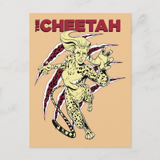 WW84 | The Cheetahレトロ漫画アート インビテーションポストカード (正面)