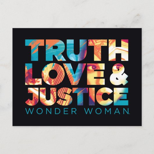 WW84 | Truth Love & Justice 疑問に思 Woman切り出し インビテーションポストカード (正面)
