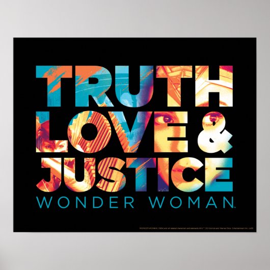 WW84 | Truth Love & Justice 疑問に思 Woman切り出し ポスター (正面)