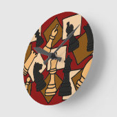 WW-チェスの試合は芸術を継ぎ合わせます ラウンド壁時計 (傾斜)