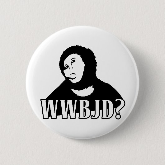 WWBJDか。 -獣何をイエス・キリストはしますか。 缶バッジ (正面)