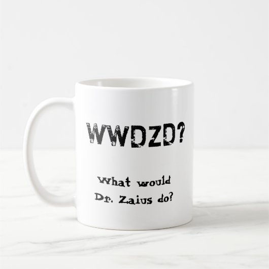 WWDZDか。 何が先生Zaiusか。 コーヒーマグカップ (左)
