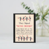 WWIのポスターに「本を送る」 ポストカード (スタンド正面)