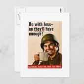 WWIの配給量を減らすヴィンテージを減らす ポストカード (正面/裏面)