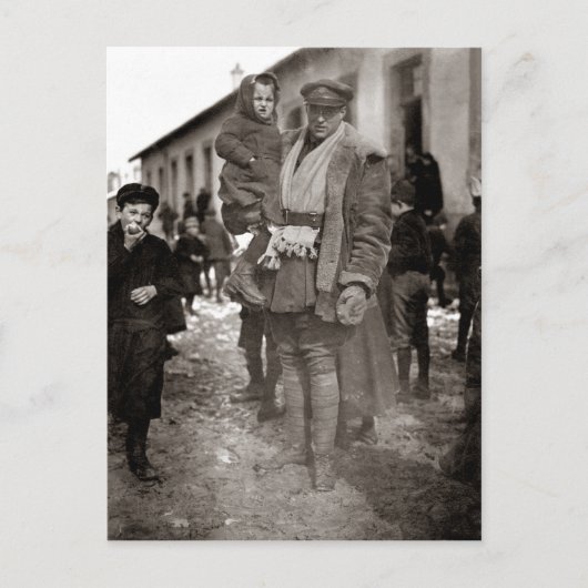 WWIアメリカのフィールドサービスマンフランスの+孤児 ポストカード (正面)