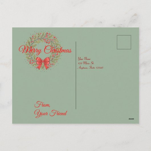 WWI愛国的なクリスマスグリーティングカード シーズンポストカード (裏面)