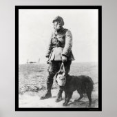 WWI軍曹と彼の犬がガスマスクを着て1915 ポスター (正面)
