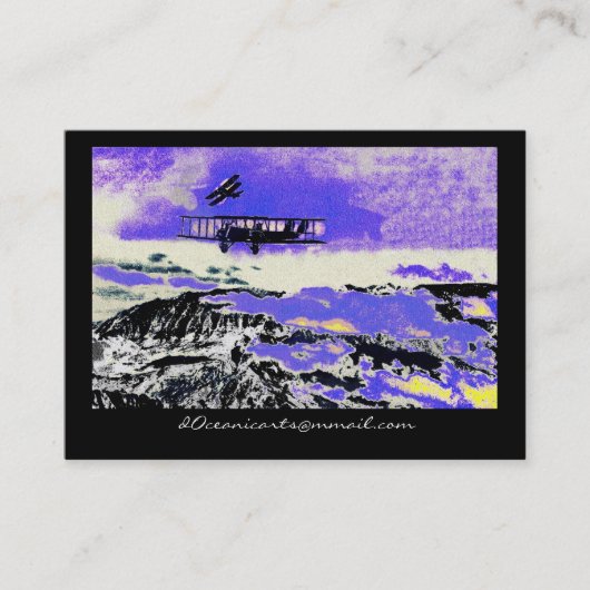 WWI飛行機が攻撃を実行 名刺 (正面)