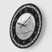 WWI 100年記念メダル海岸警備コイン～ ラージ壁時計 (傾斜)